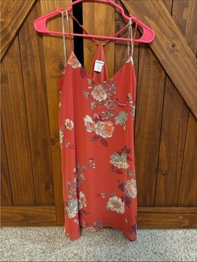 Maurices Coral Floral Slip Dress